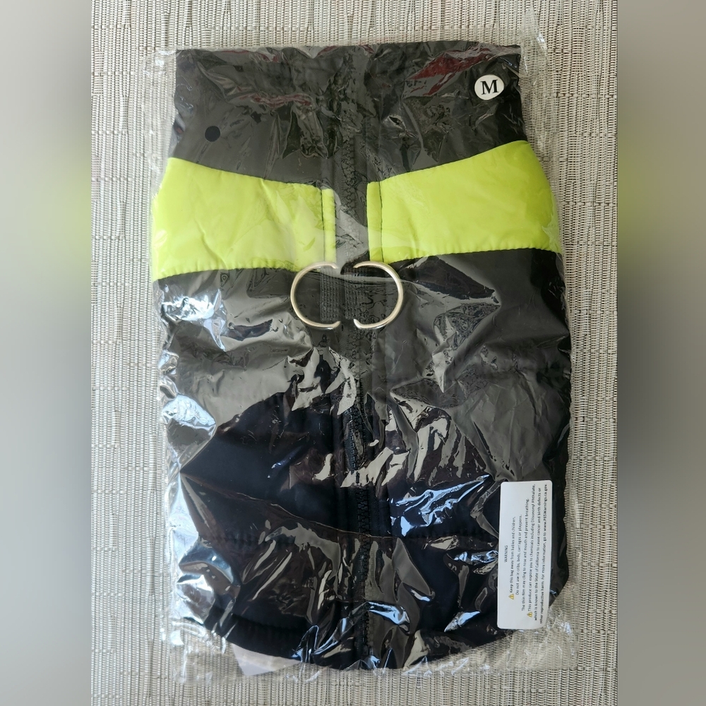 Stylish Pet Vest with Neon Accent and Leash Ring